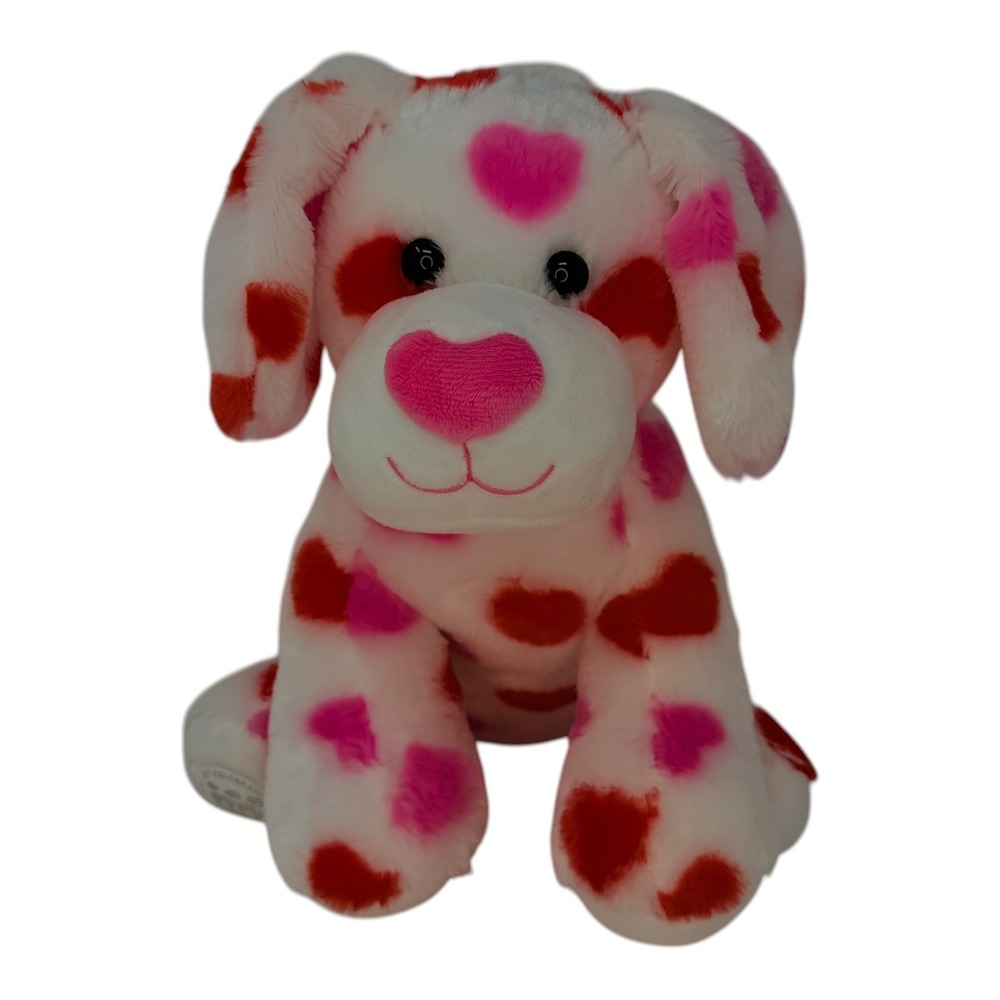 Build A Bear Plush Hearts 4 U Pup 25th Anniversary White Pink Red Dog Limited